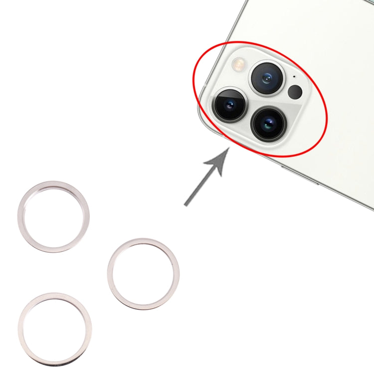 3Pcs Rear Camera Glass Lens Metal Outer Protective Ring for iPhone 13 Pro Max, For iPhone 13 Pro Max