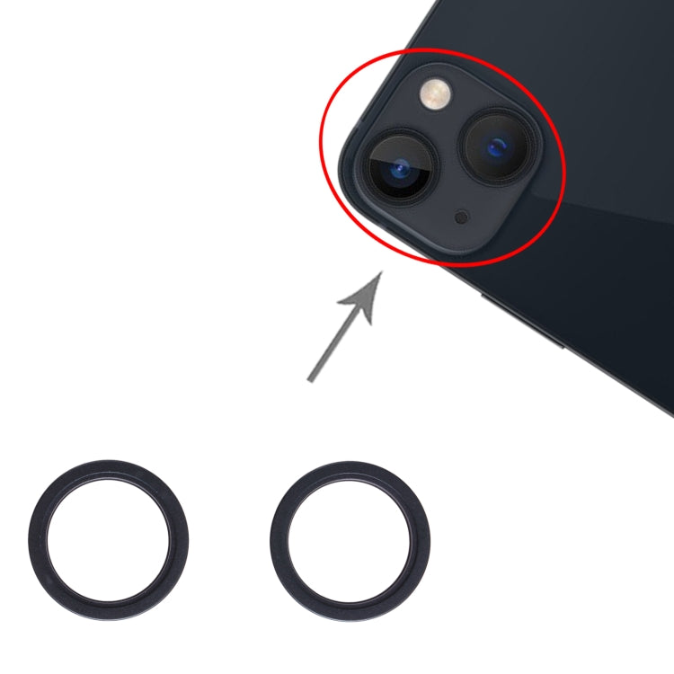 2Pcs Rear Camera Glass Lens Metal Outer Protective Ring for iPhone 13 mini, For iPhone 13 mini