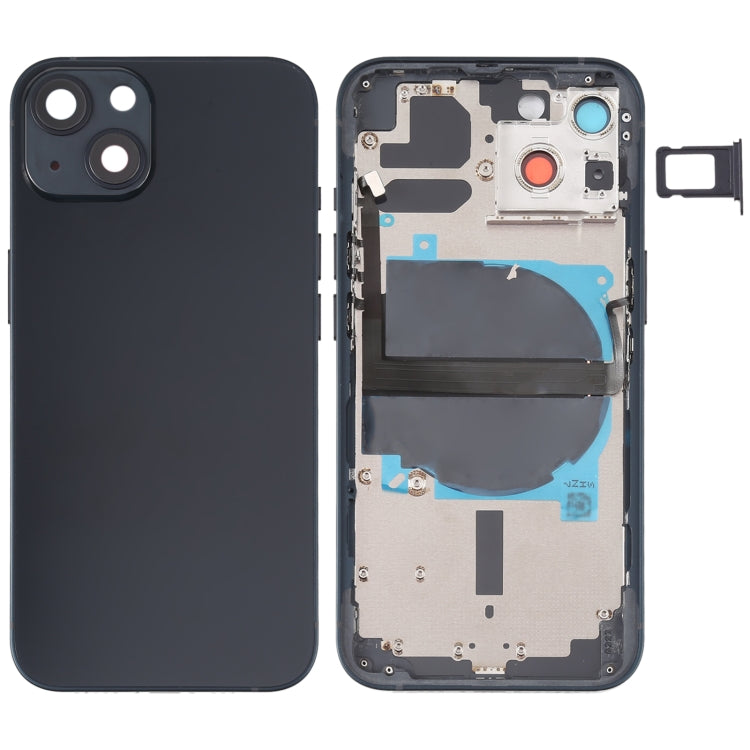 Per iPhone 13 Cover posteriore batteria con tasti laterali, vassoio scheda, cavo flessibile di alimentazione + volume e modulo di ricarica wireless, For iPhone 13 (Assembly)