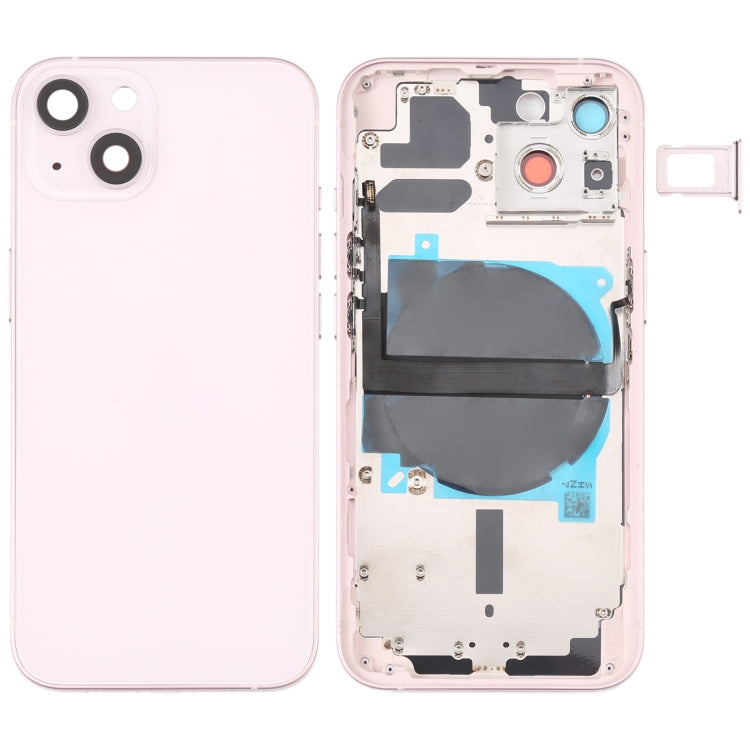 Per iPhone 13 Cover posteriore batteria con tasti laterali, vassoio scheda, cavo flessibile di alimentazione + volume e modulo di ricarica wireless, For iPhone 13 (Assembly)