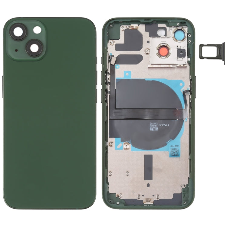 Per iPhone 13 Cover posteriore batteria con tasti laterali, vassoio scheda, cavo flessibile di alimentazione + volume e modulo di ricarica wireless, For iPhone 13 (Assembly)