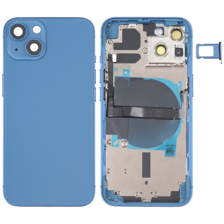 Per iPhone 13 Cover posteriore batteria con tasti laterali, vassoio scheda, cavo flessibile di alimentazione + volume e modulo di ricarica wireless, For iPhone 13 (Assembly)