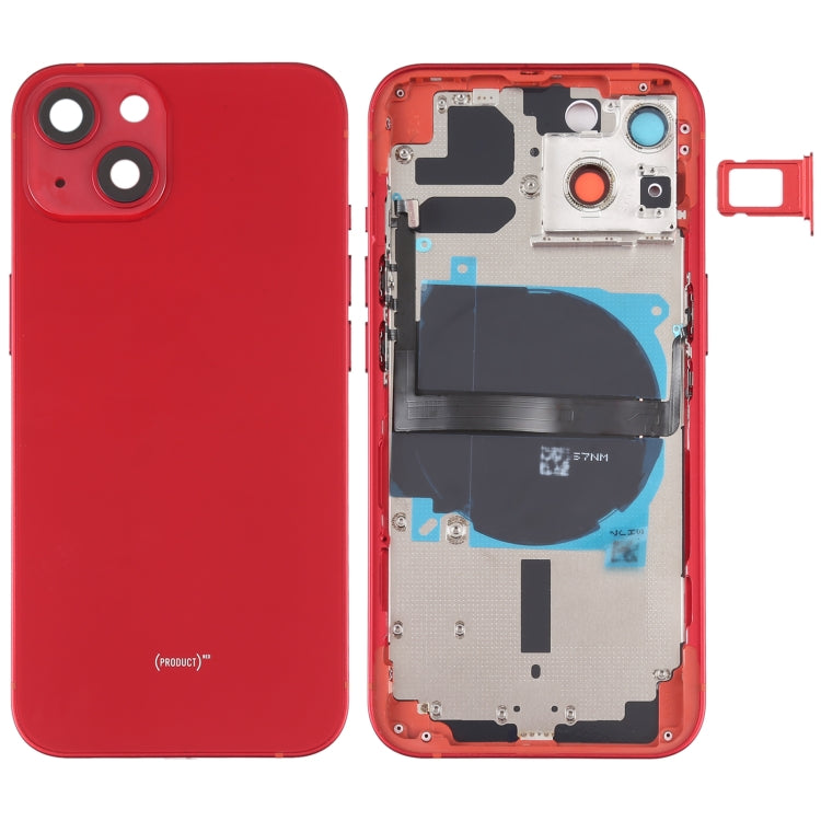 Per iPhone 13 Cover posteriore batteria con tasti laterali, vassoio scheda, cavo flessibile di alimentazione + volume e modulo di ricarica wireless, For iPhone 13 (Assembly)