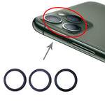 Anello protezione metallo con vetro per fotocamera iPhone 11 Pro