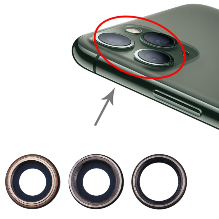 3pcs Rear Camera Bezel with Lens Cover for iPhone 11 Pro / 11 Pro Max, For iPhone 11Pro/11 Pro Max