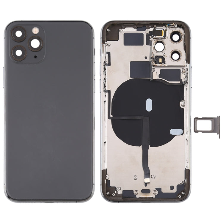 Battery Back Cover (with side buttons, card tray, power flex cable, volume rocker and wireless charging module) for iPhone 11 Pro, For ip11 Pro, For iPhone 11 Pro, For iPhone11 Pro