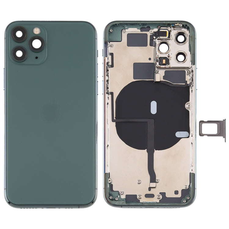 Battery Back Cover (with side buttons, card tray, power flex cable, volume rocker and wireless charging module) for iPhone 11 Pro, For ip11 Pro, For iPhone 11 Pro, For iPhone11 Pro