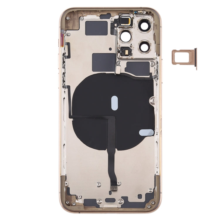 Battery Back Cover (with side buttons, card tray, power flex cable, volume rocker and wireless charging module) for iPhone 11 Pro, For ip11 Pro, For iPhone 11 Pro, For iPhone11 Pro