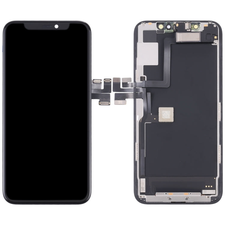 Schermo LCD originale e digitalizzatore assemblato completo con cavo flessibile per altoparlante e auricolare per iPhone 11 Pro, For iPhone 11 Pro(Original with Cable)