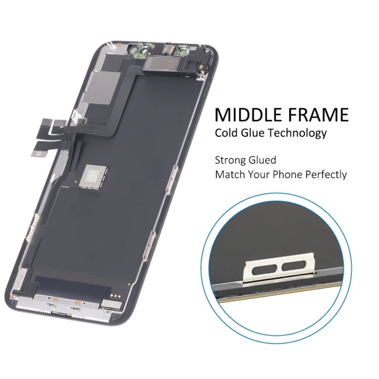 Schermo LCD originale e digitalizzatore assemblato completo con cavo flessibile per altoparlante e auricolare per iPhone 11 Pro, For iPhone 11 Pro(Original with Cable)