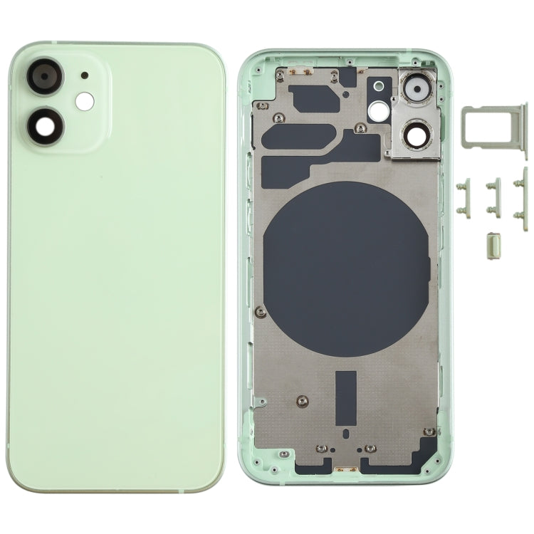 Back Cover with SIM Card Tray, Side Buttons and Camera Lens for iPhone 12 mini (Green), For iPhone 12 mini, For iPhone 12 mini(Purple)