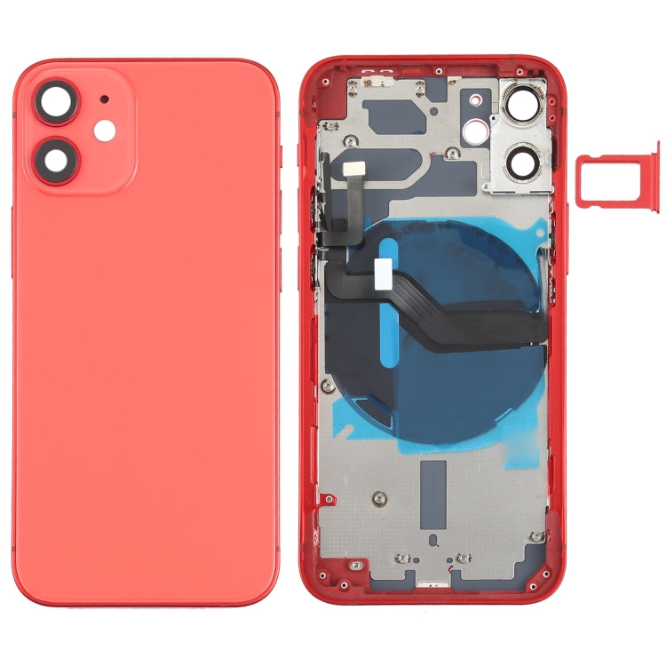 Battery Back Cover (with side buttons, card tray, power flex cable, volume rocker and wireless charging module) for iPhone 12 Mini, For iPhone 12 Mini