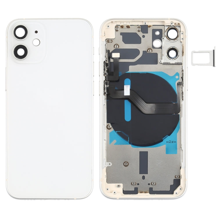 Battery Back Cover (with side buttons, card tray, power flex cable, volume rocker and wireless charging module) for iPhone 12 Mini, For iPhone 12 Mini