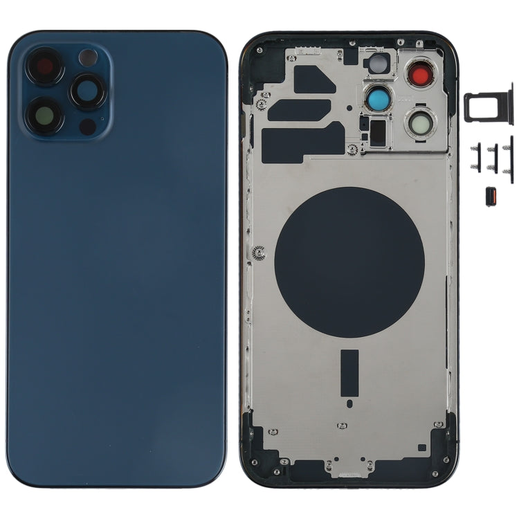 Cover posteriore con vassoio per scheda SIM, tasti laterali e obiettivo della fotocamera per iPhone 12 Pro Max, For iPhone 12 Pro Max(with Card Tray & Side Keys), For iPhone 12 Pro Max(with SIM Card Tray & Side Keys)