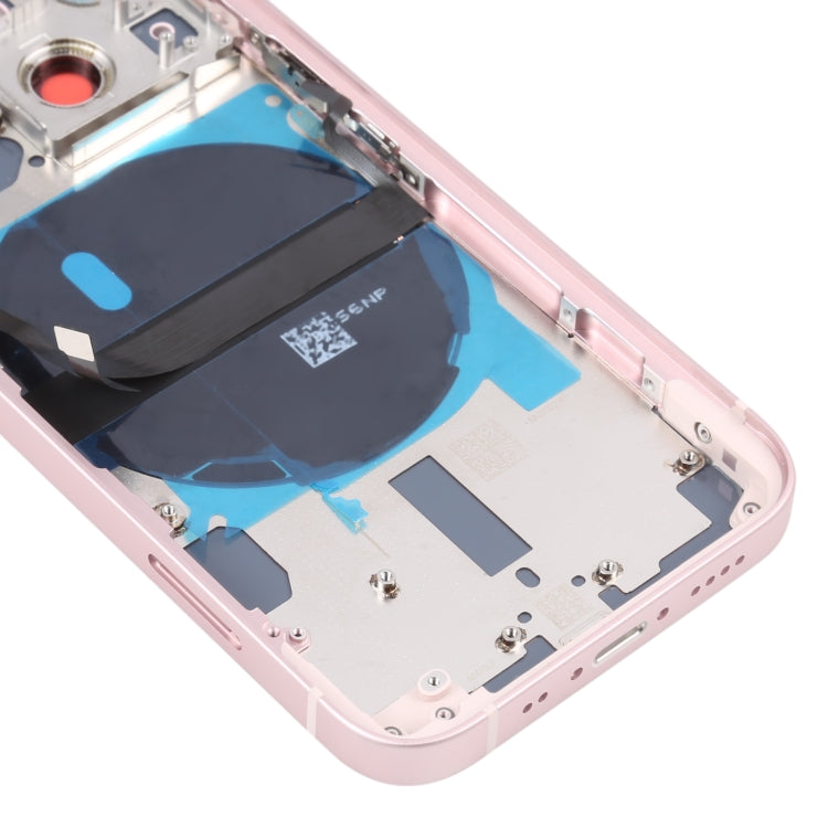 Per iPhone 13 mini Cover posteriore della batteria con tasti laterali, vassoio per schede, cavo flessibile di alimentazione + volume e modulo di ricarica wireless, For iPhone 13 mini (Assembly)