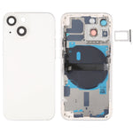 Per iPhone 13 mini Cover posteriore della batteria con tasti laterali, vassoio per schede, cavo flessibile di alimentazione + volume e modulo di ricarica wireless, For iPhone 13 mini (Assembly)