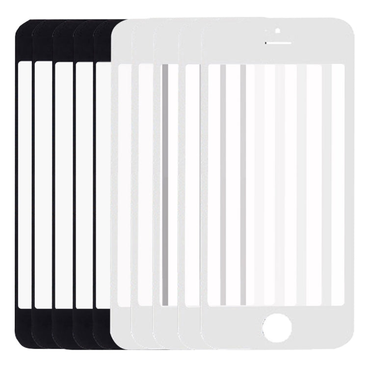 5pcs Black + 5pcs White for iPhone 5 & 5S, Front Screen Outer Glass Lens, 5 Black 5 White for i5 & 5S