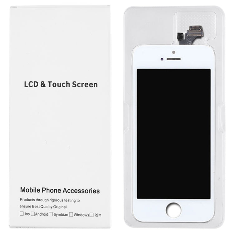 50pcs White Cardboard Packaging Box for iPhone 5 LCD Screen and Digitizer Complete Assembled, Packaging Box for i5