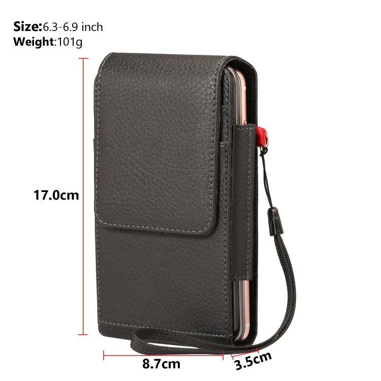 Custodia portafoglio in pelle PU per smartphone 6,7"