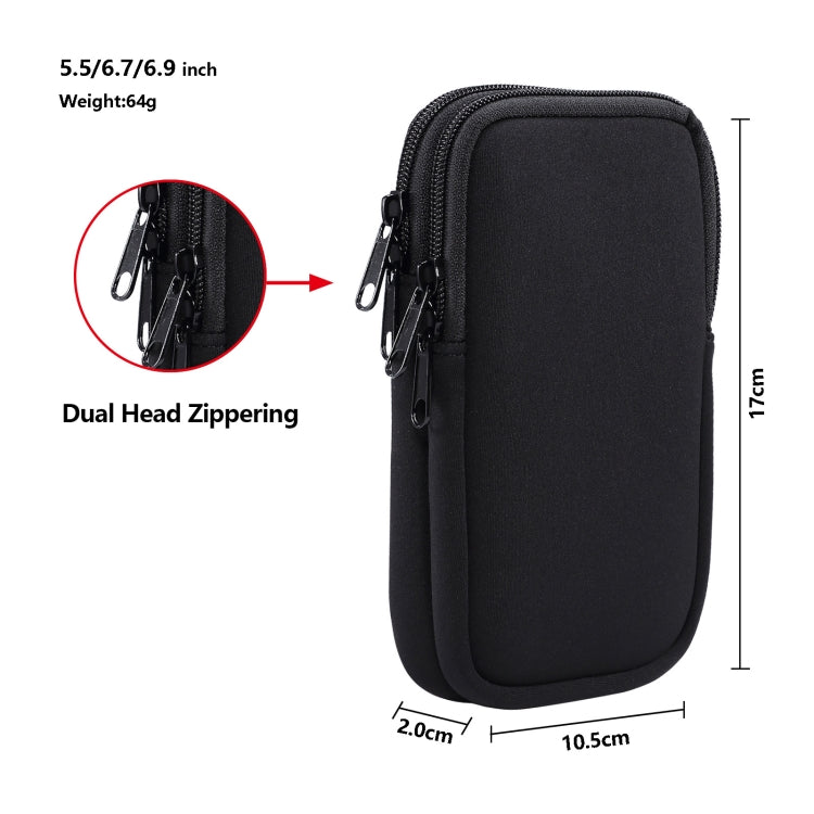 Marsupio elastico doppio scomparto per smartphone fino a 6,9"