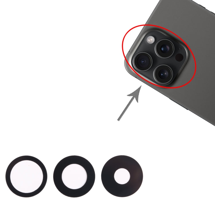 For iPhone 15 Pro 3 in 1 Rear Camera Lens, For iPhone 15 Pro