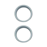 For iPhone 15/15 Plus 2pcs/set Metal Outer Protective Ring with Glass Lens for Rear Camera, For iPhone 15 / 15 Plus