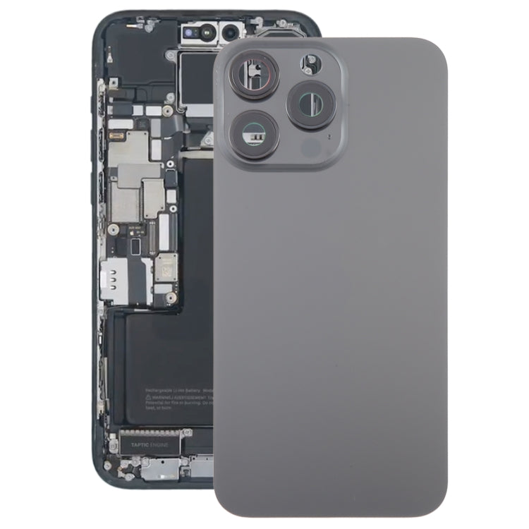 For iPhone 15 Pro Glass Battery Back Cover with Camera Lens Cover, For iPhone 15 Pro(with Camera Cover)