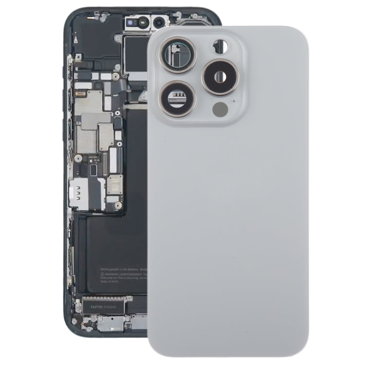 For iPhone 15 Pro Max Glass Battery Back Cover with Camera Lens Cover, For iPhone 15 Pro Max (with Camera Cover)