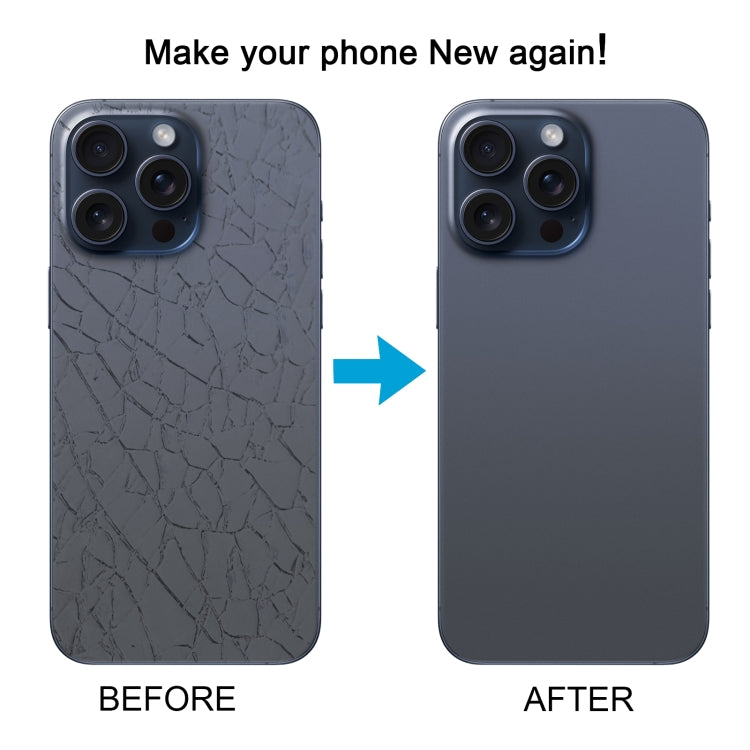 Cover posteriore in vetro per iPhone 15 Pro Max con copriobiettiv