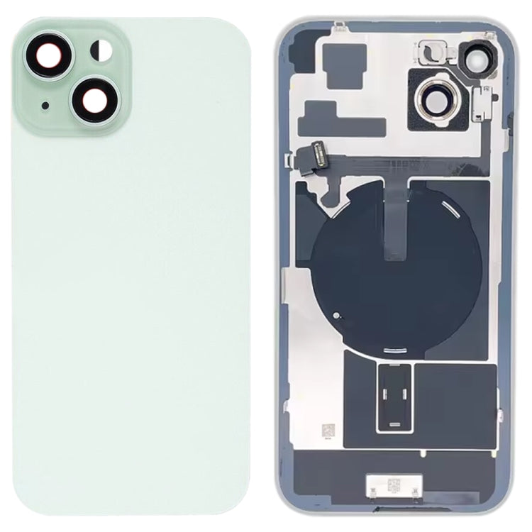 Per iPhone 15 Plus Cover posteriore in vetro con batteria e supporto flash + modulo di ricarica wireless, For iPhone 15 Plus