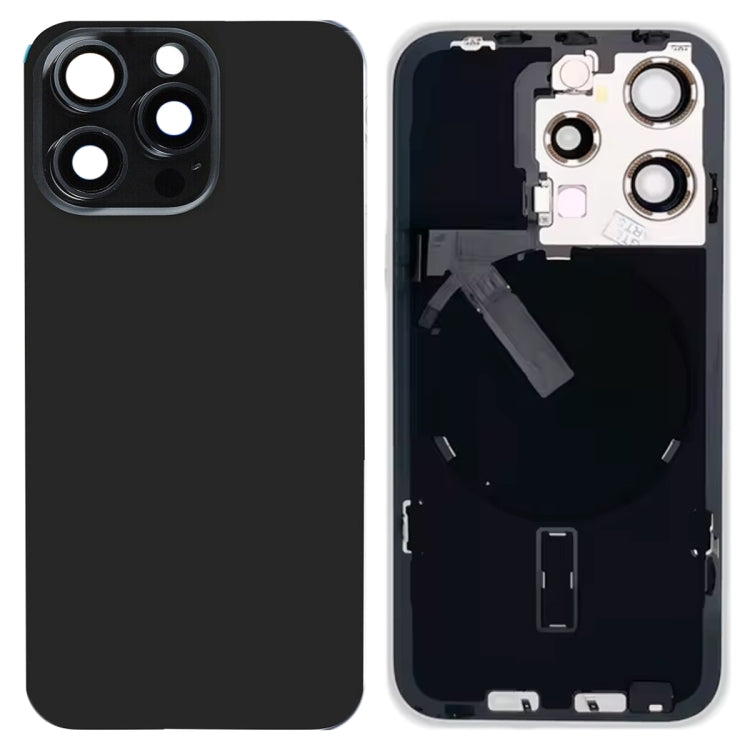 Per iPhone 15 Pro Cover posteriore in vetro per batteria con supporto flash + modulo di ricarica wireless, For iPhone 15 Pro