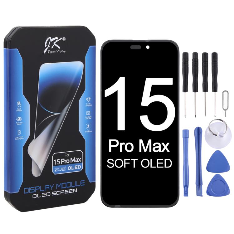 Schermo LCD OLED morbido JK per iPhone 15 Pro Max, For iPhone 15 Pro Max