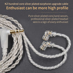 Cavo aggiornamento placcato argento per auricolari KZ