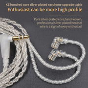 Cavo placcato argento 8 pin per KZ ZSN