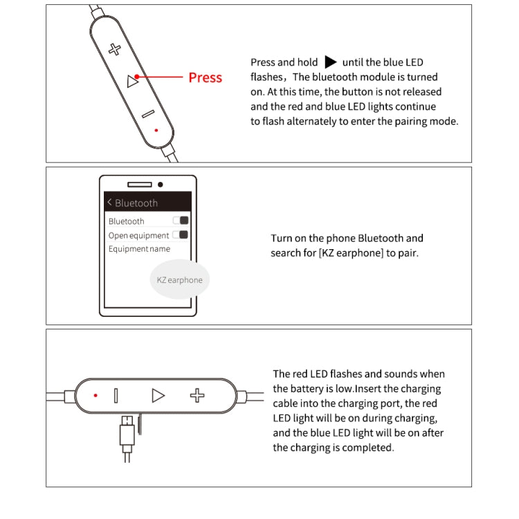 Cavo Bluetooth KZ ad alta fedeltà per auricolari KZ