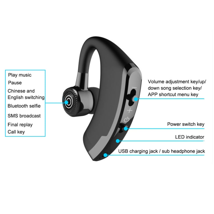 Auricolare Bluetooth V9 Wireless con Microfono