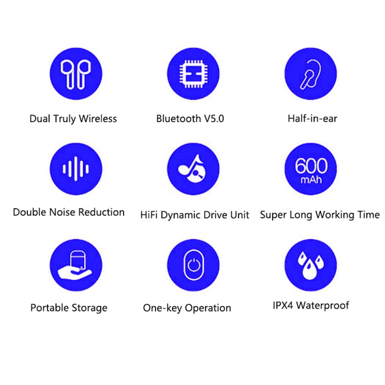Auricolare Bluetooth 5.0 i9 Wireless TWS Sport