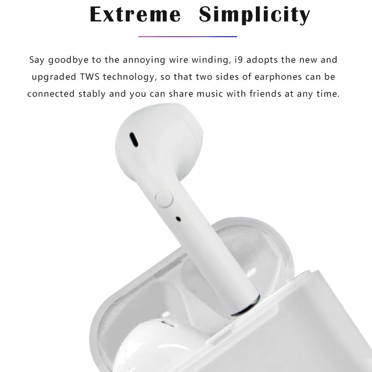Auricolare Bluetooth 5.0 i9 Wireless TWS Sport