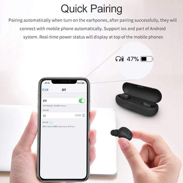 Auricolare Bluetooth Sportivo Stereo Q1 TWS Bluetooth 5.0