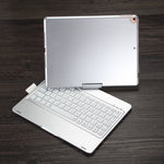 F102AS Per iPad 10.2 pollici Custodia tablet in pelle girevole colorata retroilluminata con tastiera Bluetooth con funzione slot per penna