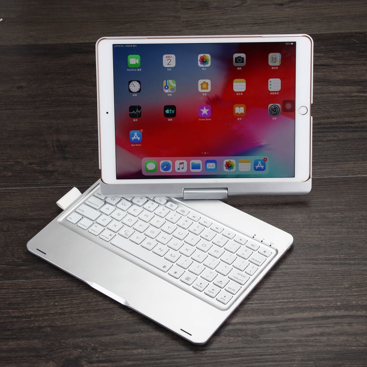 F102AS Per iPad 10.2 pollici Custodia tablet in pelle girevole colorata retroilluminata con tastiera Bluetooth con funzione slot per penna
