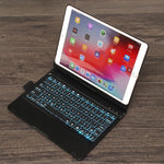 F102AS Per iPad 10.2 pollici Custodia tablet in pelle girevole colorata retroilluminata con tastiera Bluetooth con funzione slot per penna