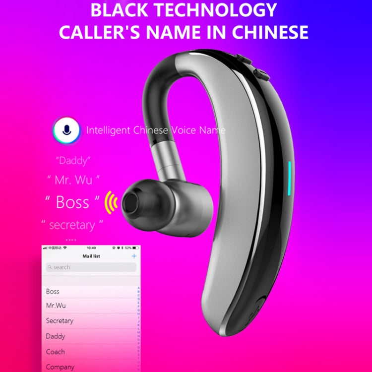 Auricolare Bluetooth sportivo stereo wireless stile business V7 Bluetooth 5.0, supporto per informazioni sul nome del chiamante