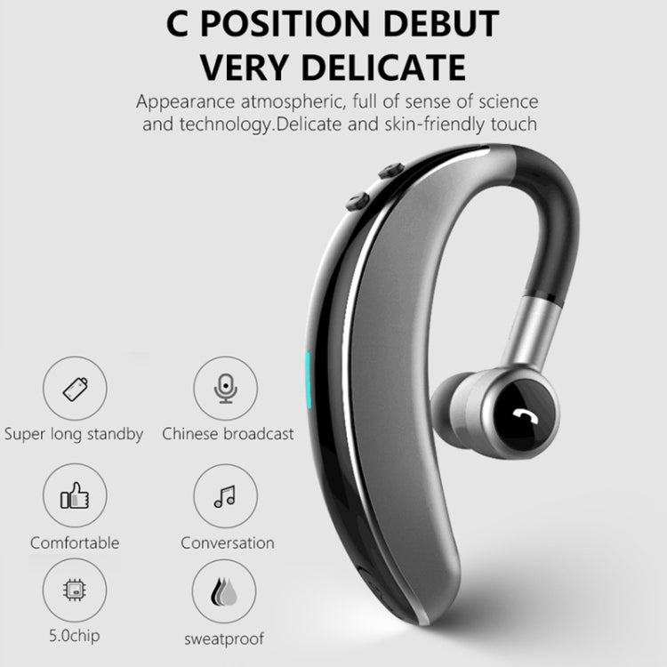 Auricolare Bluetooth sportivo stereo wireless stile business V7 Bluetooth 5.0, supporto per informazioni sul nome del chiamante