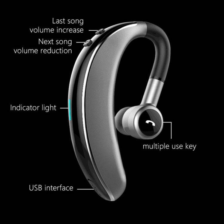 Auricolare Bluetooth sportivo stereo wireless stile business V7 Bluetooth 5.0, supporto per informazioni sul nome del chiamante