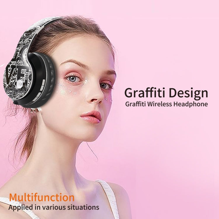 Auricolare Bluetooth V5.0 Wireless con motivo Graffiti