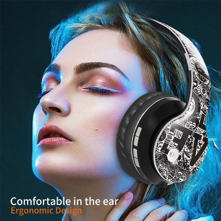 Auricolare Bluetooth V5.0 Wireless con motivo Graffiti