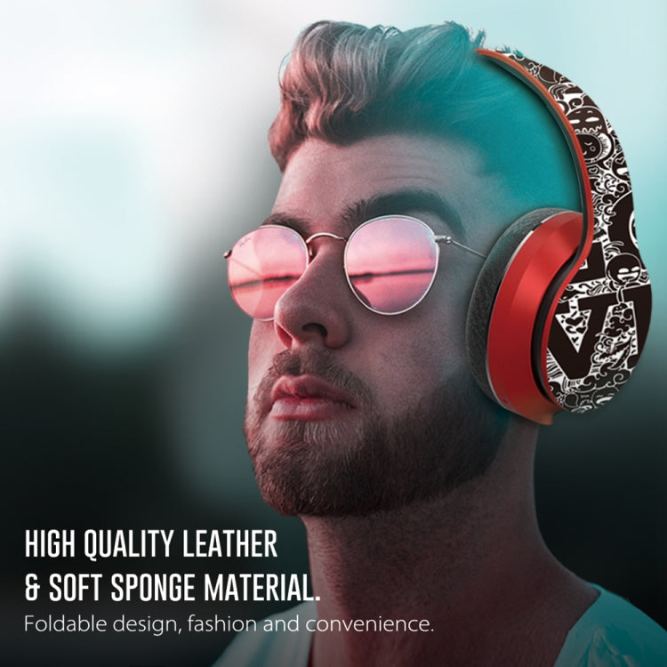 Auricolare Bluetooth V5.0 Wireless con motivo Graffiti
