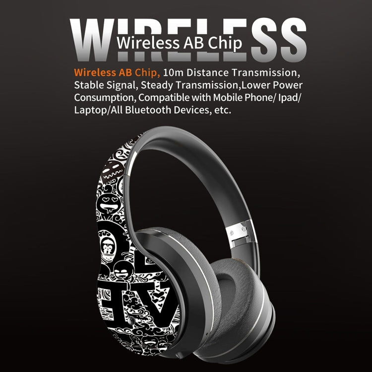 Auricolare Bluetooth V5.0 Wireless con motivo Graffiti