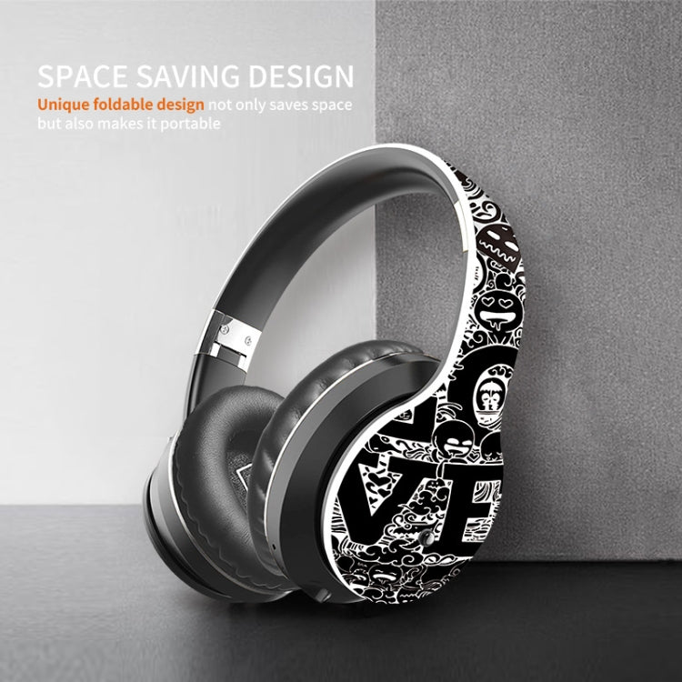 Auricolare Bluetooth V5.0 Wireless con motivo Graffiti